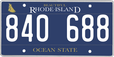 RI license plate 840688