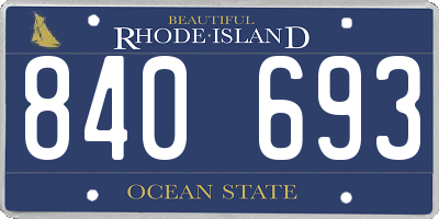 RI license plate 840693