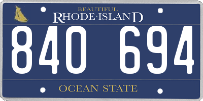 RI license plate 840694