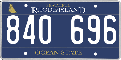 RI license plate 840696
