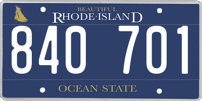 RI license plate 840701