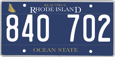 RI license plate 840702