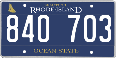RI license plate 840703