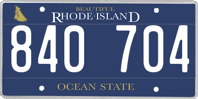 RI license plate 840704