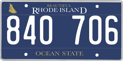 RI license plate 840706