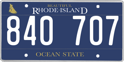 RI license plate 840707