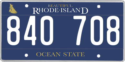 RI license plate 840708