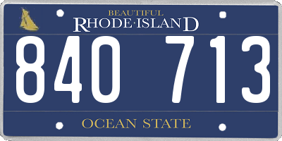 RI license plate 840713