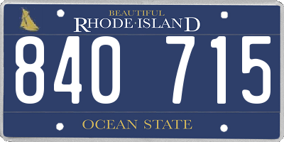 RI license plate 840715