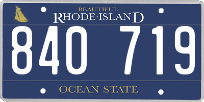RI license plate 840719