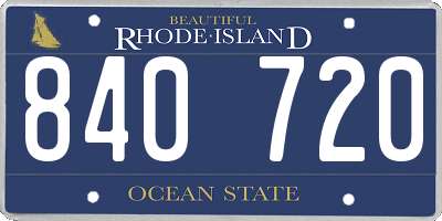 RI license plate 840720