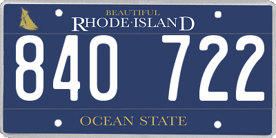 RI license plate 840722