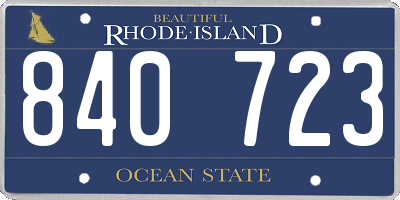 RI license plate 840723