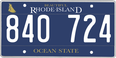 RI license plate 840724