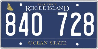 RI license plate 840728