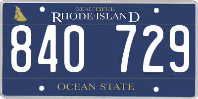 RI license plate 840729