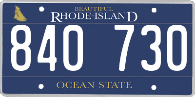 RI license plate 840730