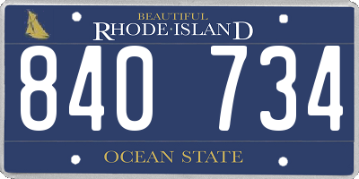 RI license plate 840734