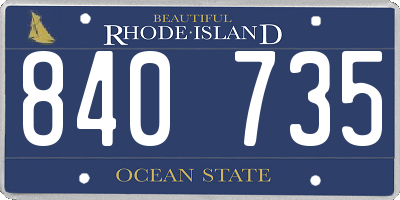 RI license plate 840735
