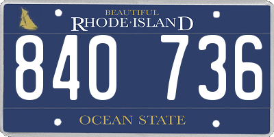 RI license plate 840736