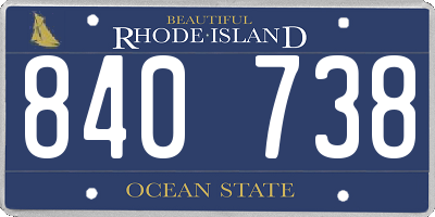 RI license plate 840738