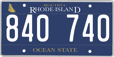 RI license plate 840740