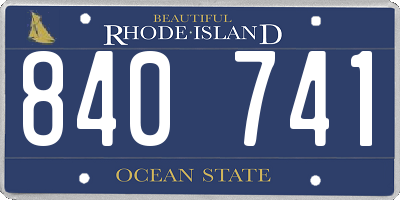 RI license plate 840741