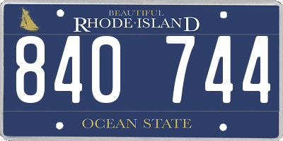 RI license plate 840744