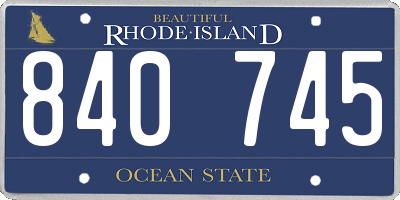RI license plate 840745