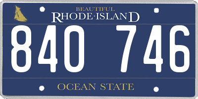 RI license plate 840746