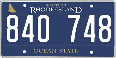 RI license plate 840748