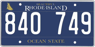 RI license plate 840749