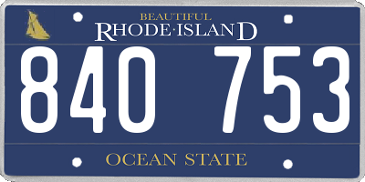 RI license plate 840753