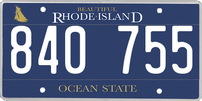 RI license plate 840755