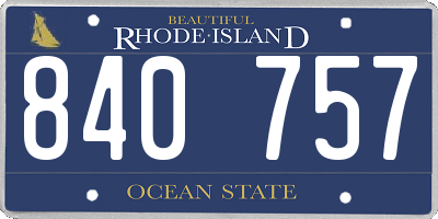 RI license plate 840757