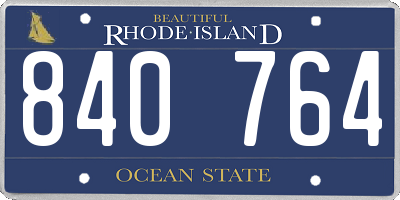 RI license plate 840764