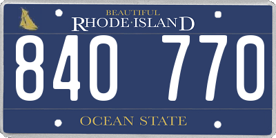 RI license plate 840770