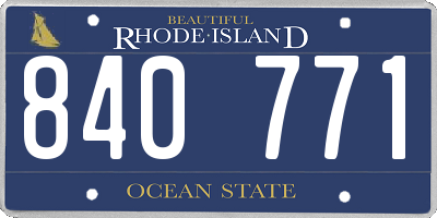 RI license plate 840771