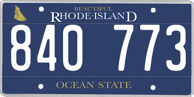 RI license plate 840773