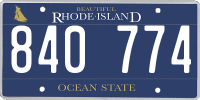 RI license plate 840774