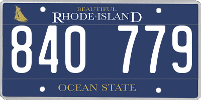RI license plate 840779