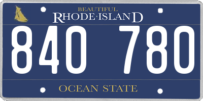 RI license plate 840780
