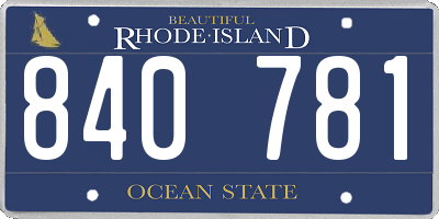 RI license plate 840781