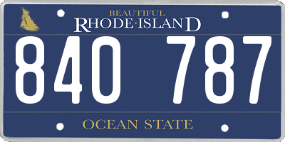 RI license plate 840787