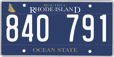 RI license plate 840791