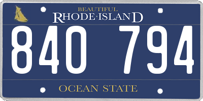 RI license plate 840794