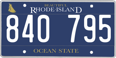 RI license plate 840795