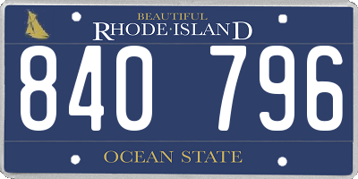 RI license plate 840796