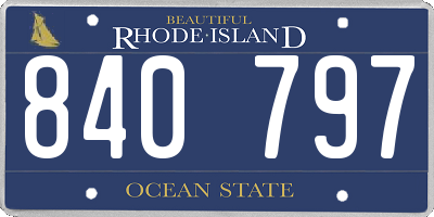 RI license plate 840797