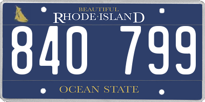 RI license plate 840799